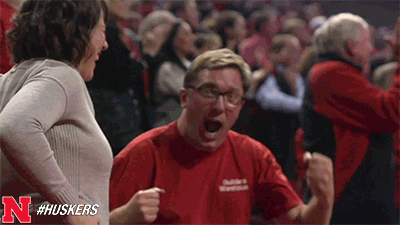 Happy College Sports GIF by Huskers