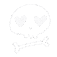 Lulek_4aiok kawaii skull lovely heart eyes Sticker