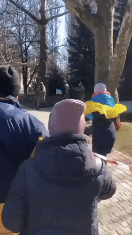 Protesters Clash With Russian Troops in Melitopol