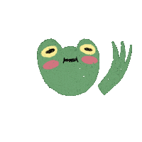 Poulpou_ frog salut coucou main Sticker