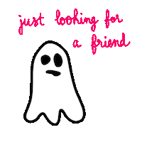 grulligroogl love sad pink ghost Sticker