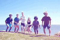 summerbreak beach jump squad crew GIF