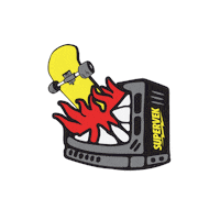 Fire Skate Sticker by Supervek