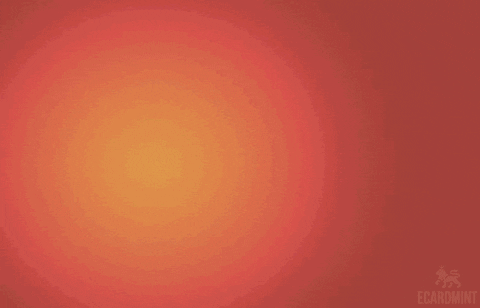 Text gif. White text unfurls across a red background as a cartoon hand enters the frame and gives a playful, encouraging thumbs up. Text, "Great job!"