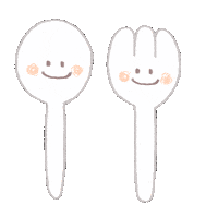 lemuaoi spoon 手書き イラスト おいしい Sticker