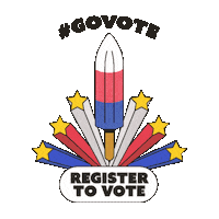 Register To Vote Independence Day Sticker by #GoVote