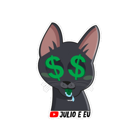 julioeeu cat money kitten gato Sticker
