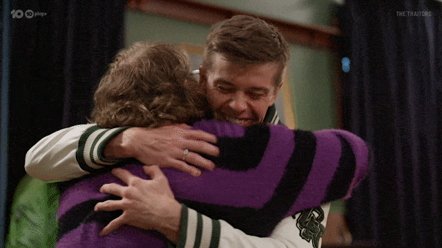 Happy Hugging GIF by The Traitors Australia