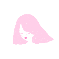girl pink hair Sticker by ceydakoc