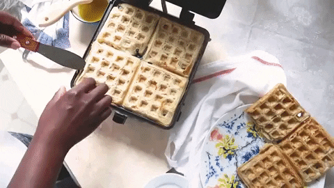 elsbro giphygifmaker vegan breakfast waffles GIF