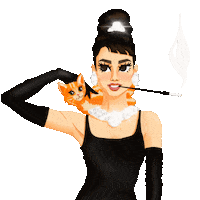 Audrey Hepburn Holly Sticker by SophieParkerIllustration