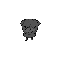 kamirice_illustration pug 犬 いぬ 挨拶 Sticker
