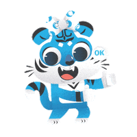 jtrustbank blue ok okay mascot Sticker