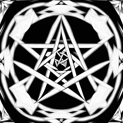 Vendacious giphyupload seamless loop pentagrams deforum GIF