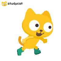 Cat Running Sticker by Studycat language learning for kids