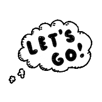 crackedego cute excited black and white lets go Sticker