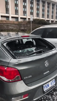 Car Windows Smashed by Golf Ball-Sized Hail in Canberra, Australia