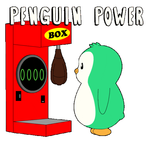 Power Penguin Sticker by Abster