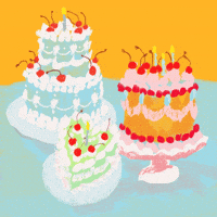 Happy Birthday Cake GIF by art of madeleine