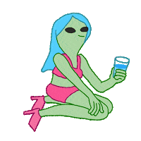 Area 51 Flirting Sticker by Holler Studios
