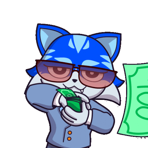Make It Rain Cat Sticker by Toshithecat