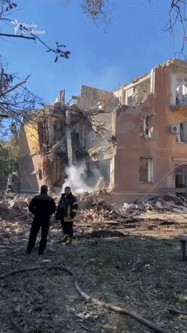 Residential Building Damaged Following Overnight Shelling on Sloviansk