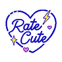 Ratecute heart star neon sign lightning bolt Sticker