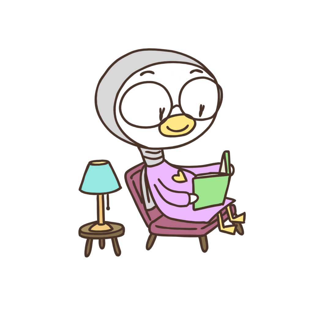chaknums giphyupload kawaii book duck Sticker