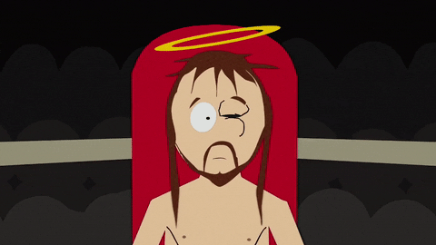 jesus beat up GIF by South Park 