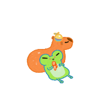 vuanhrod frog capybara rodvu eopopp Sticker