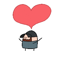 tryingtimescomics love heart 3 trying times Sticker