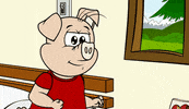 pig smile GIF by Estudios Animeco