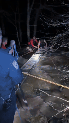 Firefighters Help Teen Cross Rushing Creek After Tubing Goes Awry