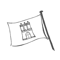 HHmH flag wind hamburg windy Sticker