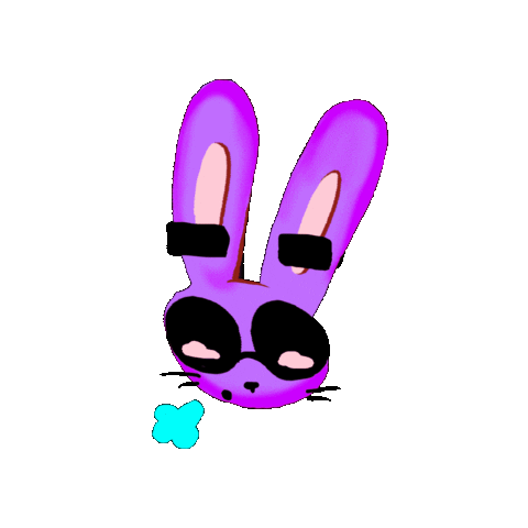 robertaplant giphygifmaker tired bunny purple Sticker