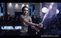 morphin sword anne hathaway scott pilgrim level up GIF