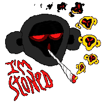 Nonerta cartoon monkey smoking cigarette Sticker