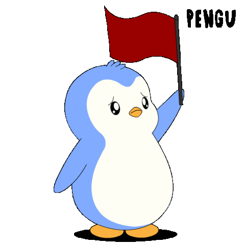Red Flag No Sticker by Pudgy Penguins