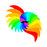 Rainbow Moustache Sticker by Senor Burger