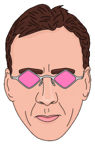 Nicolas Cage Glasses Sticker by doña batata