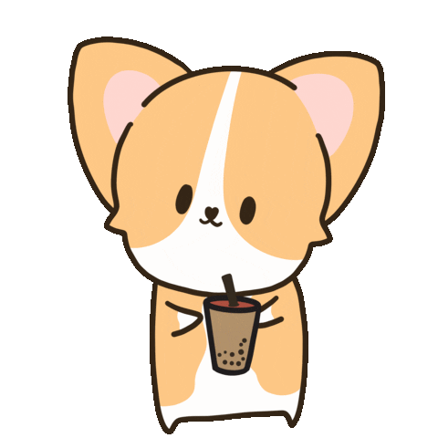 Bubble Tea Corgi Sticker