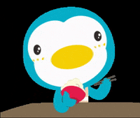 PUKUtw eat 企鵝 吃飯 puku GIF
