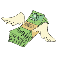 pamelanunesart money dinheiro pandega Sticker