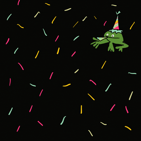 sophieaillustration giphyupload party celebrate frog GIF