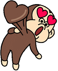 seikou_y love heart monkey 好き Sticker