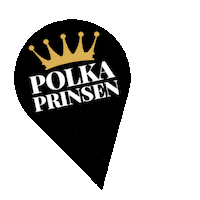 Polkaprinsen white red crown candy Sticker