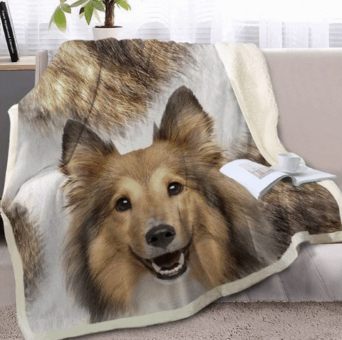 iLoveMyPet giphygifmaker rough collie gifts rough collie love soft warm fleece blanket rough collie blanket GIF