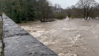 Major River Bursts Banks as Wet and Windy Weather Hits South Wales