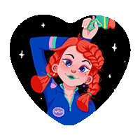 ployrua heart space astronaut ployrua Sticker