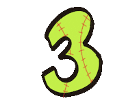 Softball Numbers Sticker